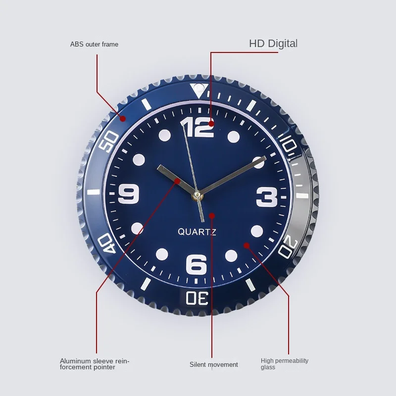 Role Wall Clock Modern Design Silent Quartz Needle Luxury Wall Clocks Silent Sweep Second Home Creative Water Ghost Wall Clock