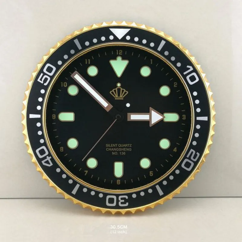 Role Wall Clock Modern Design Silent Quartz Needle Luxury Wall Clocks Silent Sweep Second Home Creative Water Ghost Wall Clock