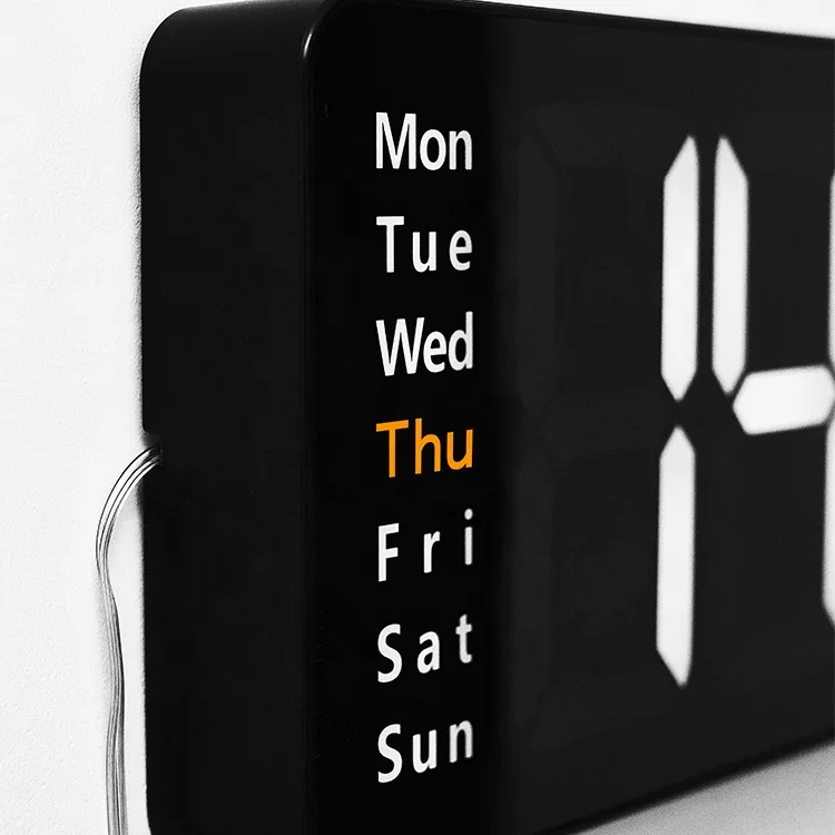 Digital Wall Clock, 16″ Large Display Digital Clock with Night Light, Wall Clock with DST, Alarm, LED, Date, Week, Temp Digital Wall Clock, 16