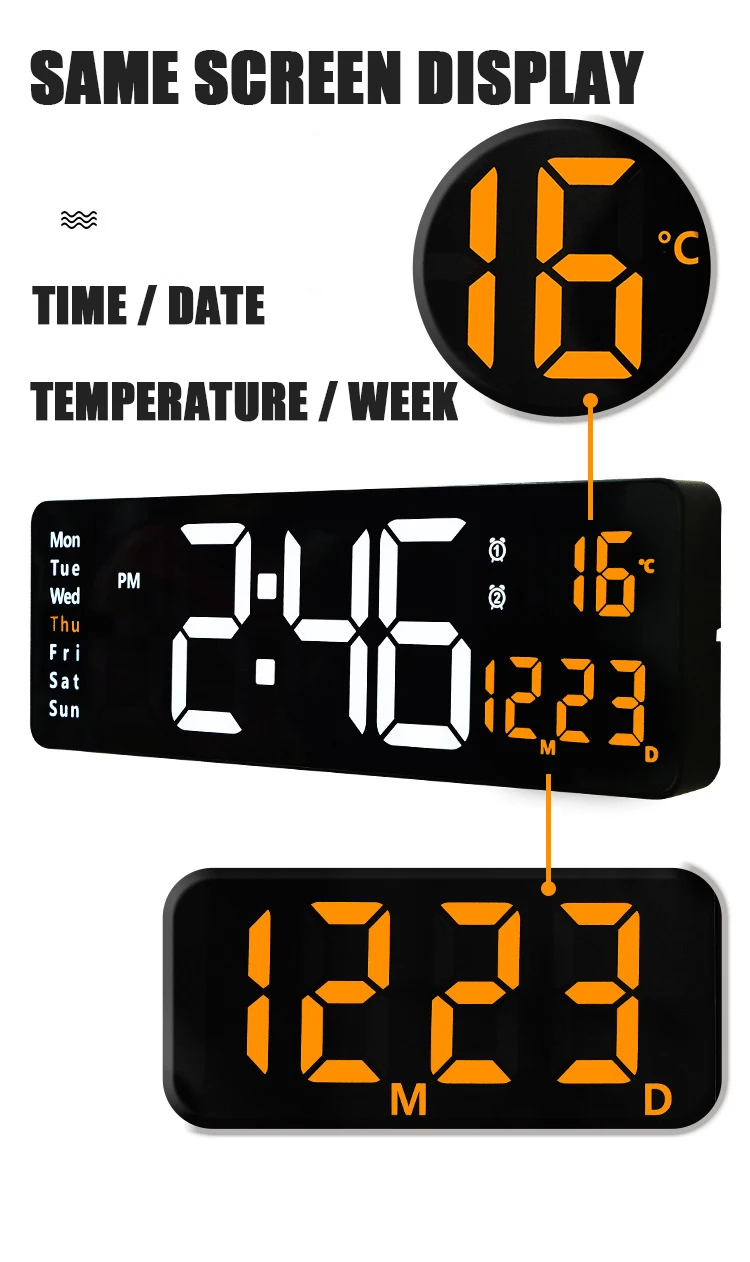 Digital Wall Clock, 16
