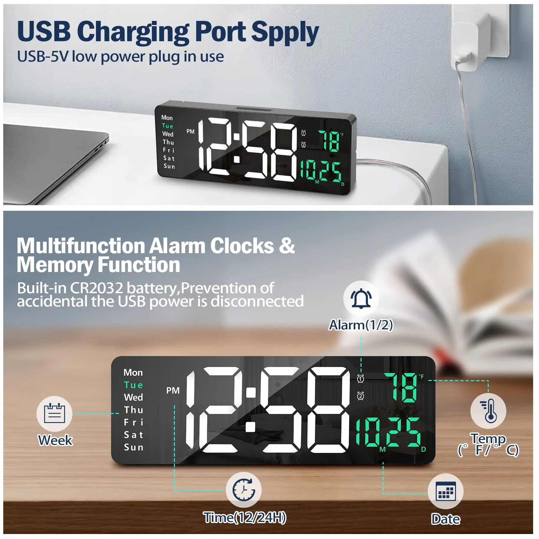 Digital Wall Clock, 16