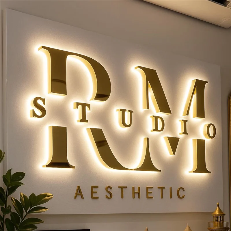 Custom 3D Stainless Steel LED Business Sign Illuminated Metal Logo & Letters Outdoor Office Store Wall Decor Luminous Signage Custom 3D Stainless Steel LED Business Sign Illuminated Metal Logo & Letters Outdoor Office Store Wall Decor Luminous Signage