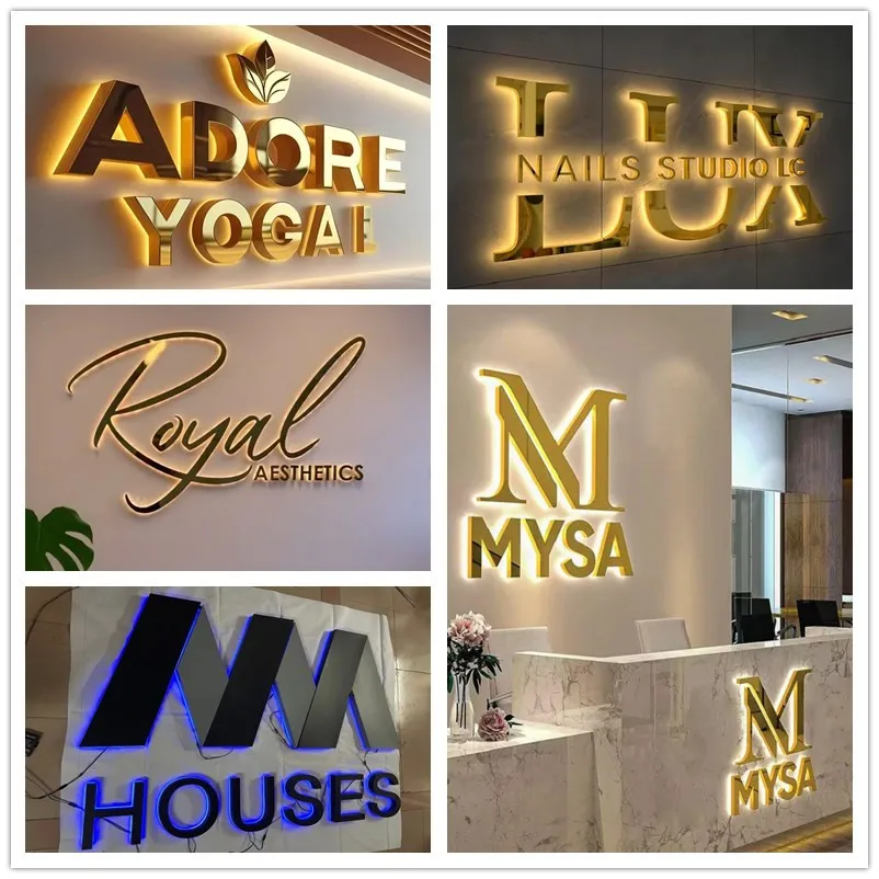 Custom 3D Stainless Steel LED Business Sign Illuminated Metal Logo & Letters Outdoor Office Store Wall Decor Luminous Signage Custom 3D Stainless Steel LED Business Sign Illuminated Metal Logo & Letters Outdoor Office Store Wall Decor Luminous Signage