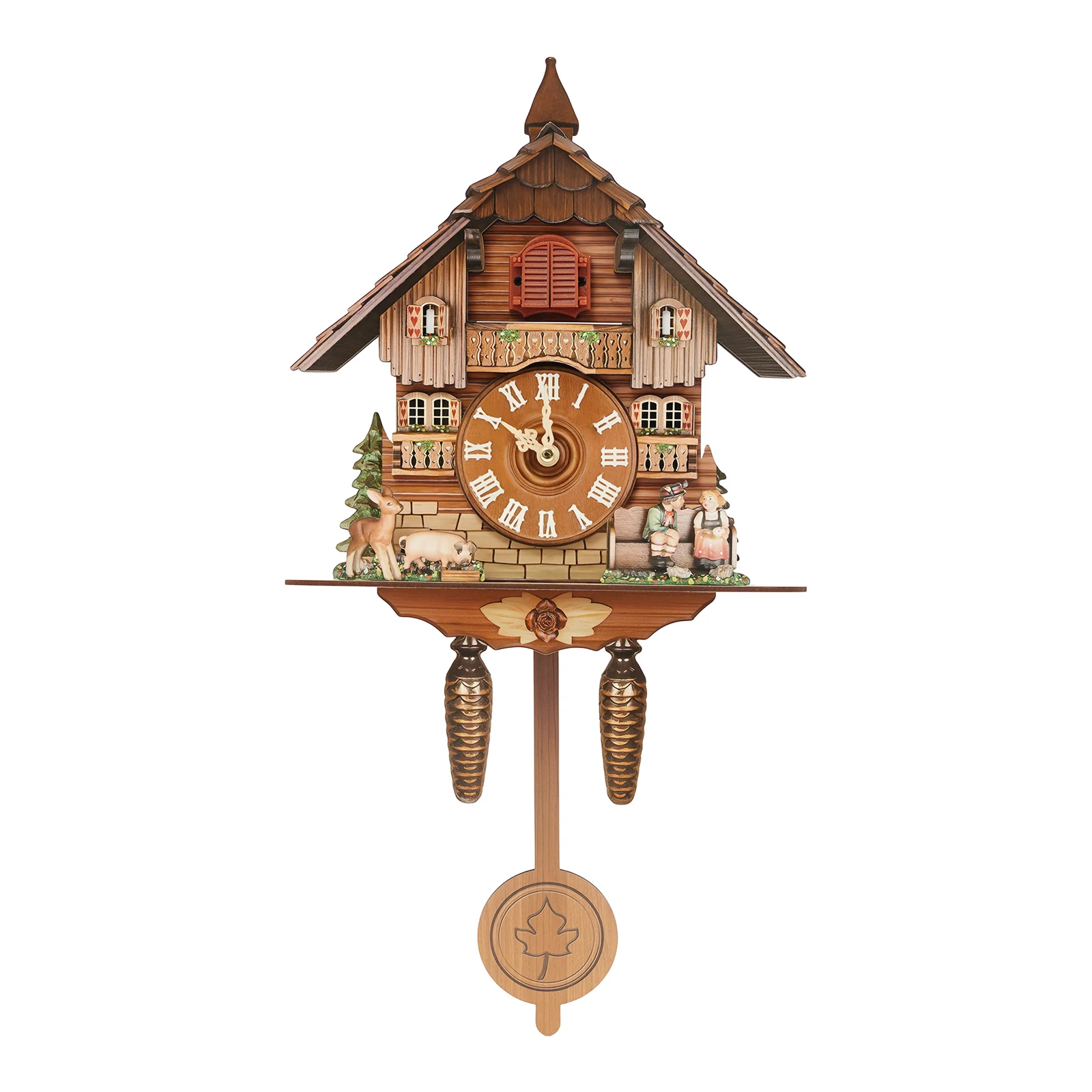 Vintage Cuckoo Wall Clock with Bird Chime, Nordic Decor Wooden Wall Clock, Hanging Wall Clock Decoration 25*10*50cm Vintage Cuckoo Wall Clock with Bird Chime, Nordic Decor Wooden Wall Clock, Hanging Wall Clock Decoration 25*10*50cm