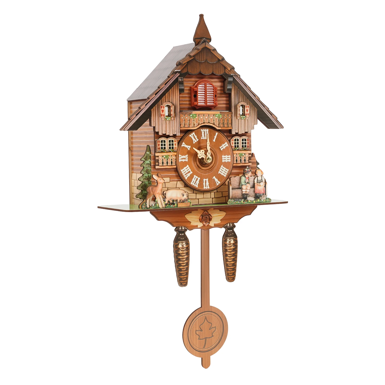 Vintage Cuckoo Wall Clock with Bird Chime, Nordic Decor Wooden Wall Clock, Hanging Wall Clock Decoration 25*10*50cm Vintage Cuckoo Wall Clock with Bird Chime, Nordic Decor Wooden Wall Clock, Hanging Wall Clock Decoration 25*10*50cm