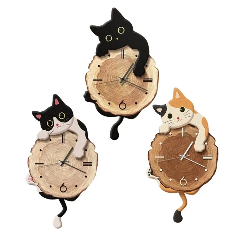 Creative Cute Cat Wall Clock Tail Swing Silent Feature Wall Mounted Clock Home Decoration Cat Hanging Clock Bedroom Creative Cute Cat Wall Clock Tail Swing Silent Feature Wall Mounted Clock Home Decoration Cat Hanging Clock Bedroom