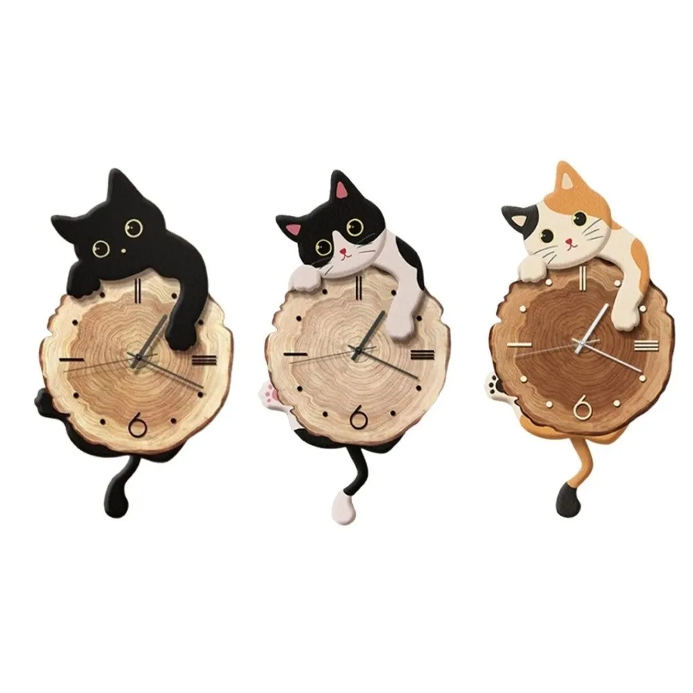 Creative Cute Cat Wall Clock Tail Swing Silent Feature Wall Mounted Clock Home Decoration Cat Hanging Clock Bedroom Creative Cute Cat Wall Clock Tail Swing Silent Feature Wall Mounted Clock Home Decoration Cat Hanging Clock Bedroom