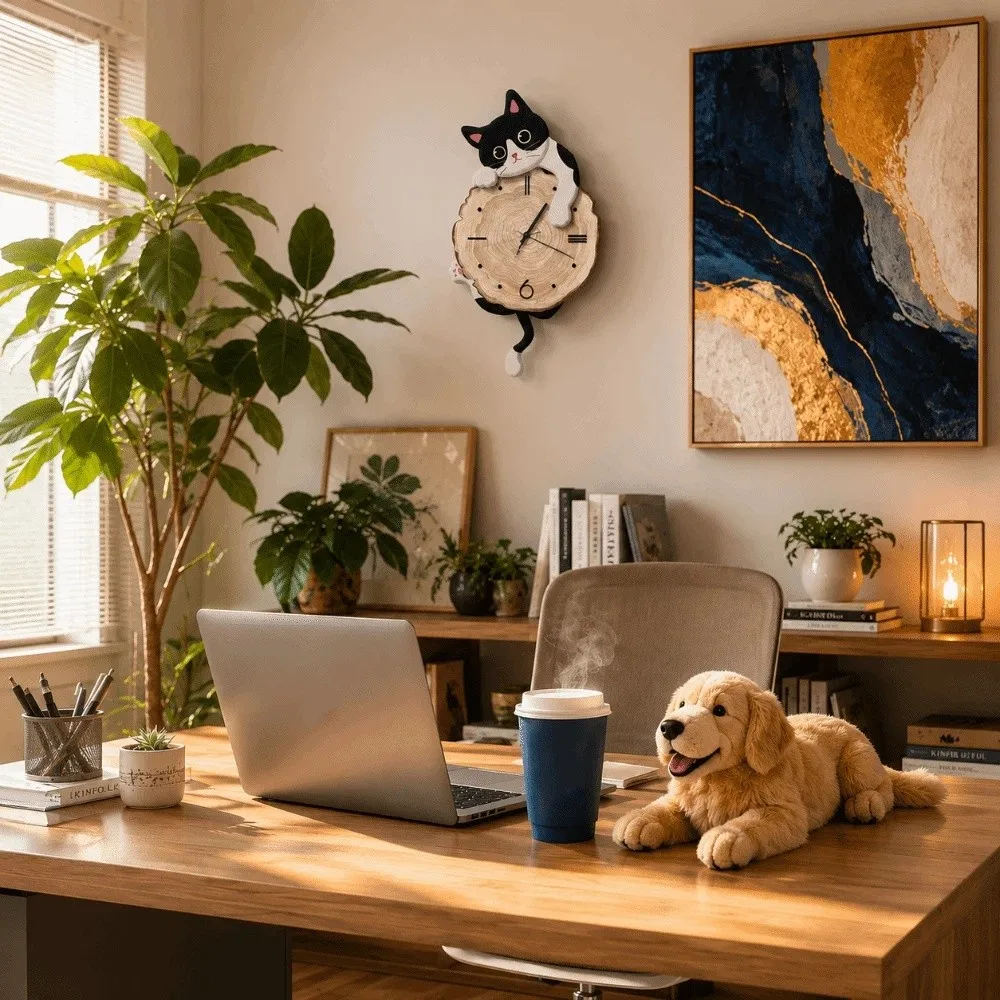 Creative Cute Cat Wall Clock Tail Swing Silent Feature Wall Mounted Clock Home Decoration Cat Hanging Clock Bedroom Creative Cute Cat Wall Clock Tail Swing Silent Feature Wall Mounted Clock Home Decoration Cat Hanging Clock Bedroom