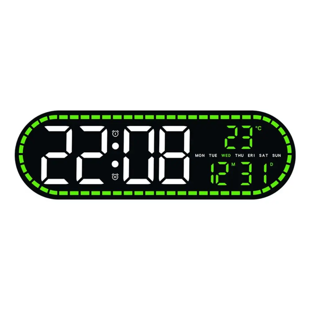 Wall-mounted Electronic Wall Clock Multi-functional Temperature Digital LED Clocks DST 12/24H Display Table Clock for Bedroom