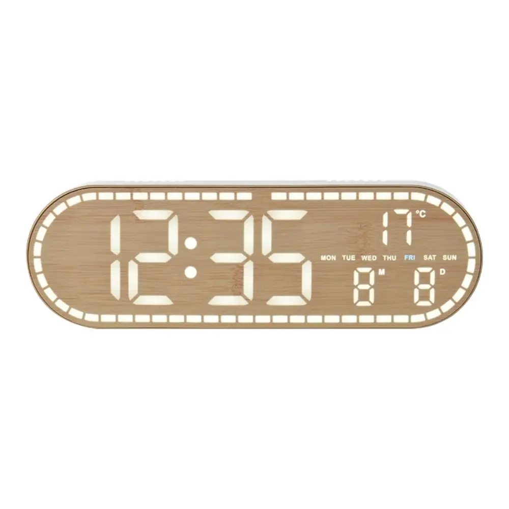Wall-mounted Electronic Wall Clock Multi-functional Temperature Digital LED Clocks DST 12/24H Display Table Clock for Bedroom