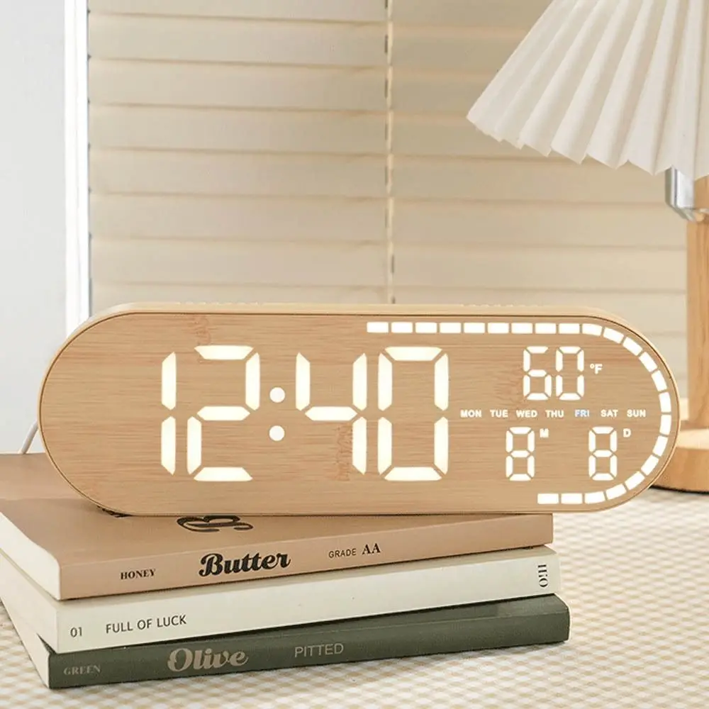 Wall-mounted Electronic Wall Clock Multi-functional Temperature Digital LED Clocks DST 12/24H Display Table Clock for Bedroom Wall-mounted Electronic Wall Clock Multi-functional Temperature Digital LED Clocks DST 12/24H Display Table Clock for Bedroom