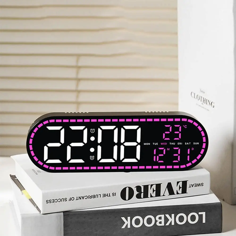 Wall-mounted Electronic Wall Clock Multi-functional Temperature Digital LED Clocks DST 12/24H Display Table Clock for Bedroom Wall-mounted Electronic Wall Clock Multi-functional Temperature Digital LED Clocks DST 12/24H Display Table Clock for Bedroom