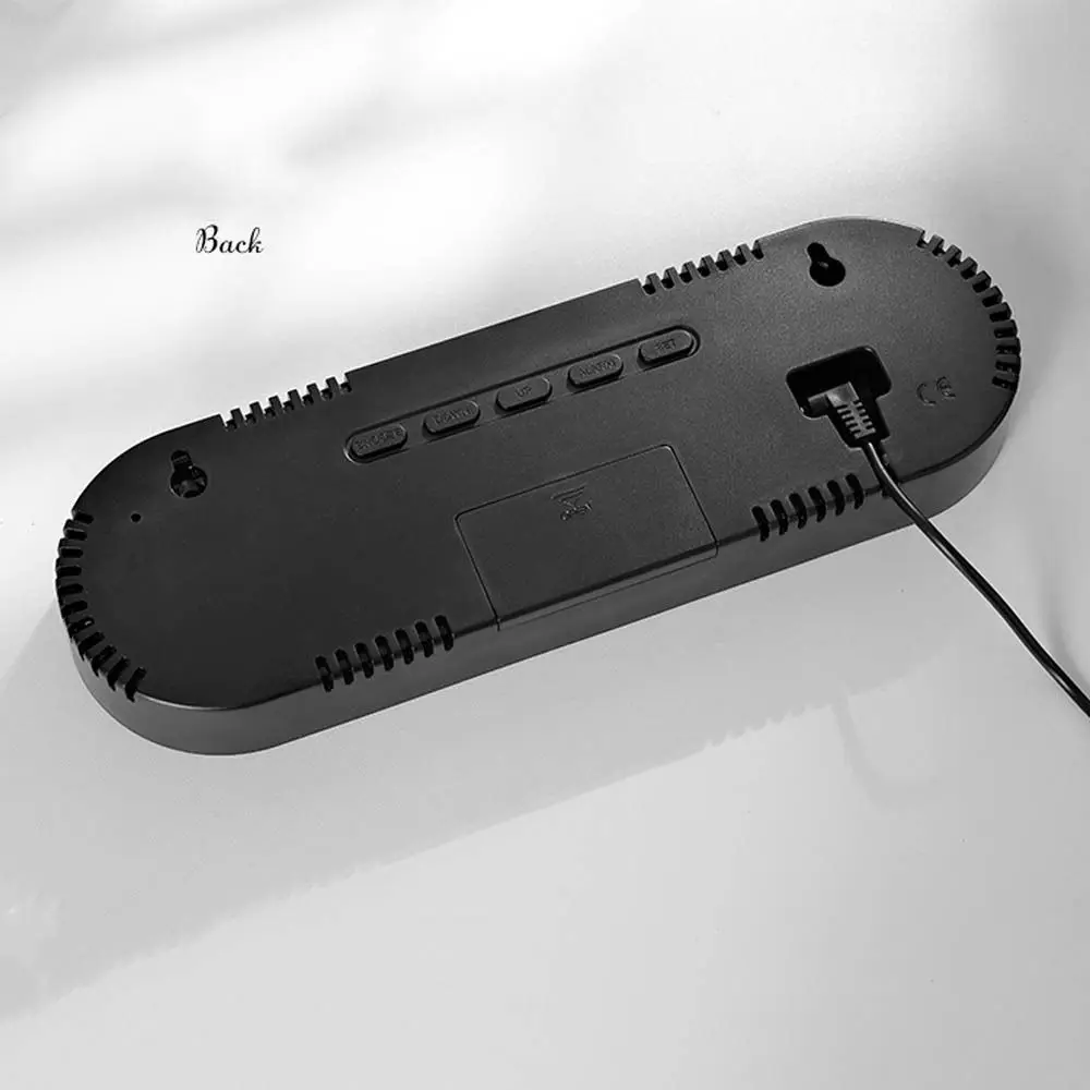Wall-mounted Electronic Wall Clock Multi-functional Temperature Digital LED Clocks DST 12/24H Display Table Clock for Bedroom