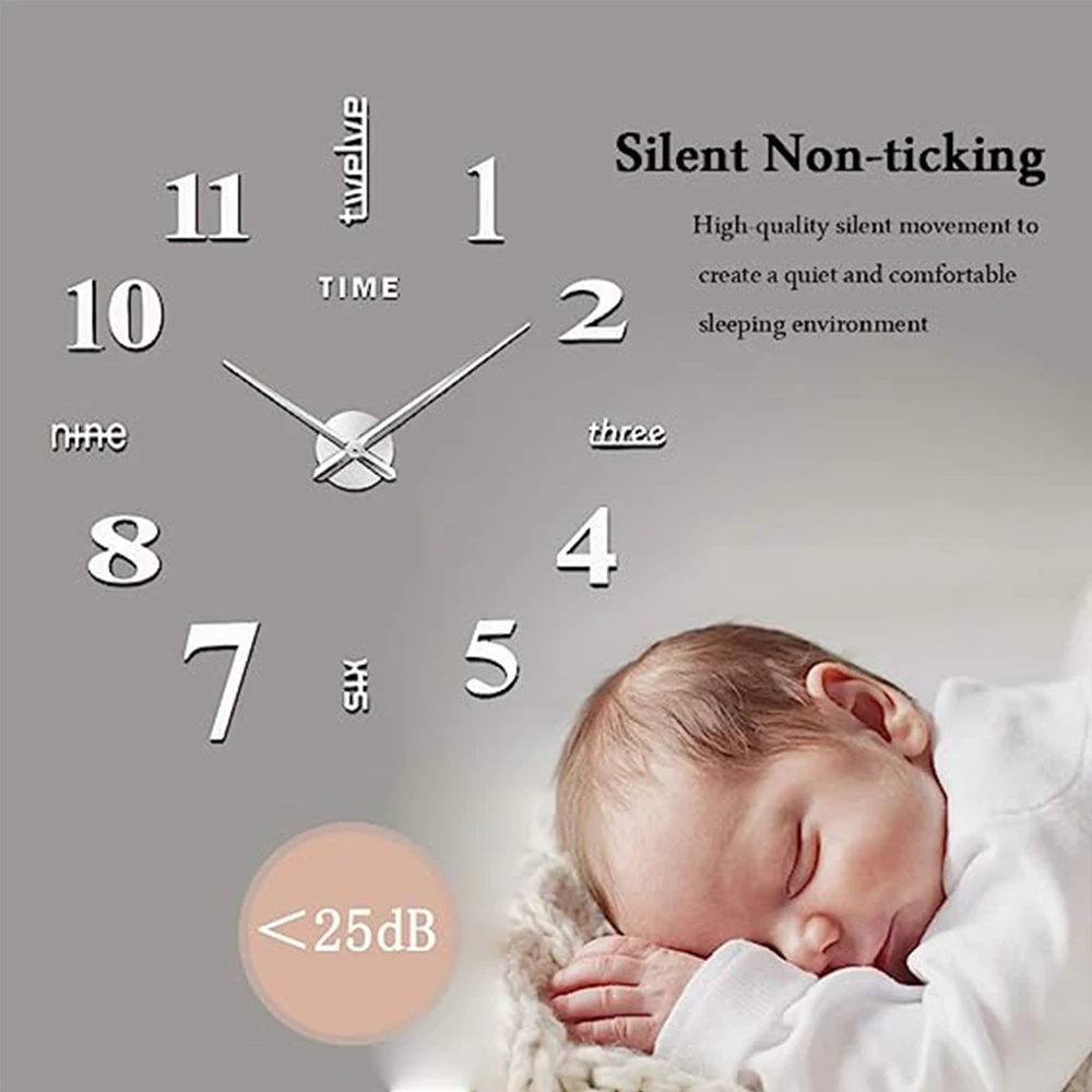 Big Home Wall Clock 3D DIY Acrylic Mirror Stickers Home Decoration Living Room Quartz Needle Clocks Self Adhesive Hanging Watch Big Home Wall Clock 3D DIY Acrylic Mirror Stickers Home Decoration Living Room Quartz Needle Clocks Self Adhesive Hanging Watch