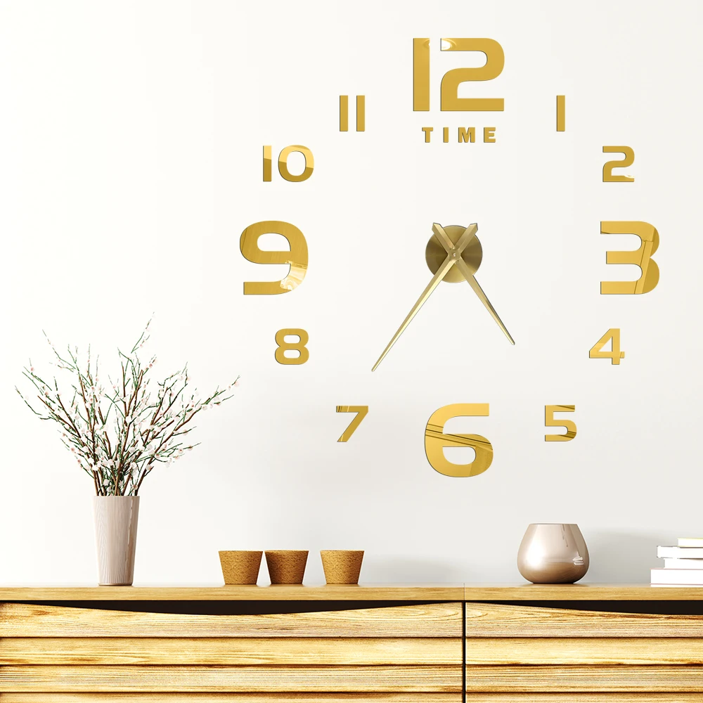 Big Home Wall Clock 3D DIY Acrylic Mirror Stickers Home Decoration Living Room Quartz Needle Clocks Self Adhesive Hanging Watch Big Home Wall Clock 3D DIY Acrylic Mirror Stickers Home Decoration Living Room Quartz Needle Clocks Self Adhesive Hanging Watch