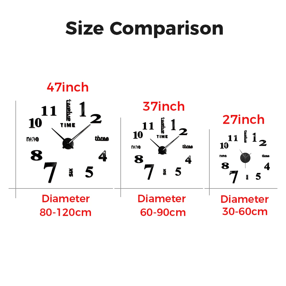 Big Home Wall Clock 3D DIY Acrylic Mirror Stickers Home Decoration Living Room Quartz Needle Clocks Self Adhesive Hanging Watch Big Home Wall Clock 3D DIY Acrylic Mirror Stickers Home Decoration Living Room Quartz Needle Clocks Self Adhesive Hanging Watch