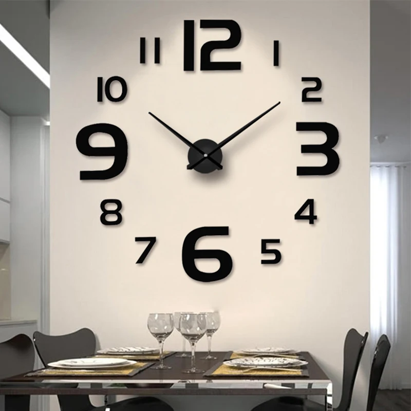 Big Home Wall Clock 3D DIY Acrylic Mirror Stickers Home Decoration Living Room Quartz Needle Clocks Self Adhesive Hanging Watch Big Home Wall Clock 3D DIY Acrylic Mirror Stickers Home Decoration Living Room Quartz Needle Clocks Self Adhesive Hanging Watch
