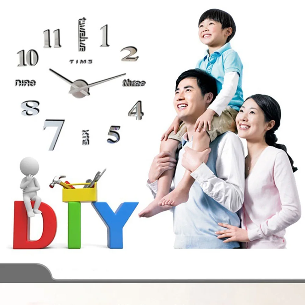 Big Home Wall Clock 3D DIY Acrylic Mirror Stickers Home Decoration Living Room Quartz Needle Clocks Self Adhesive Hanging Watch Big Home Wall Clock 3D DIY Acrylic Mirror Stickers Home Decoration Living Room Quartz Needle Clocks Self Adhesive Hanging Watch