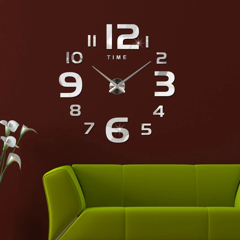 Big Home Wall Clock 3D DIY Acrylic Mirror Stickers Home Decoration Living Room Quartz Needle Clocks Self Adhesive Hanging Watch Big Home Wall Clock 3D DIY Acrylic Mirror Stickers Home Decoration Living Room Quartz Needle Clocks Self Adhesive Hanging Watch