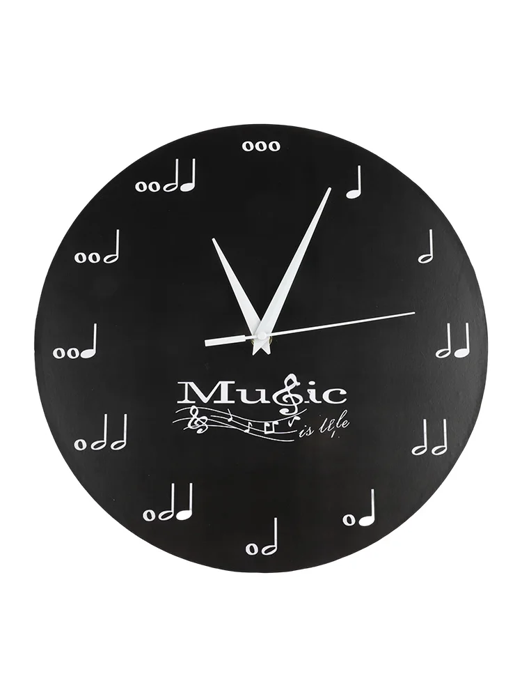 Unique Design Clock Musical Note Wall Clock Music Theme Home Decoration Density Board Clock 30x30cm Wall Clock