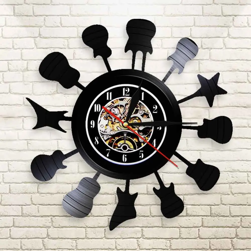 Rock Music Guitar Record Wall Clock Vinyl Art Home Decor Living Room Wall Watch Reloj De Pared Creative Gift Rock Music Guitar Record Wall Clock Vinyl Art Home Decor Living Room Wall Watch Reloj De Pared Creative Gift
