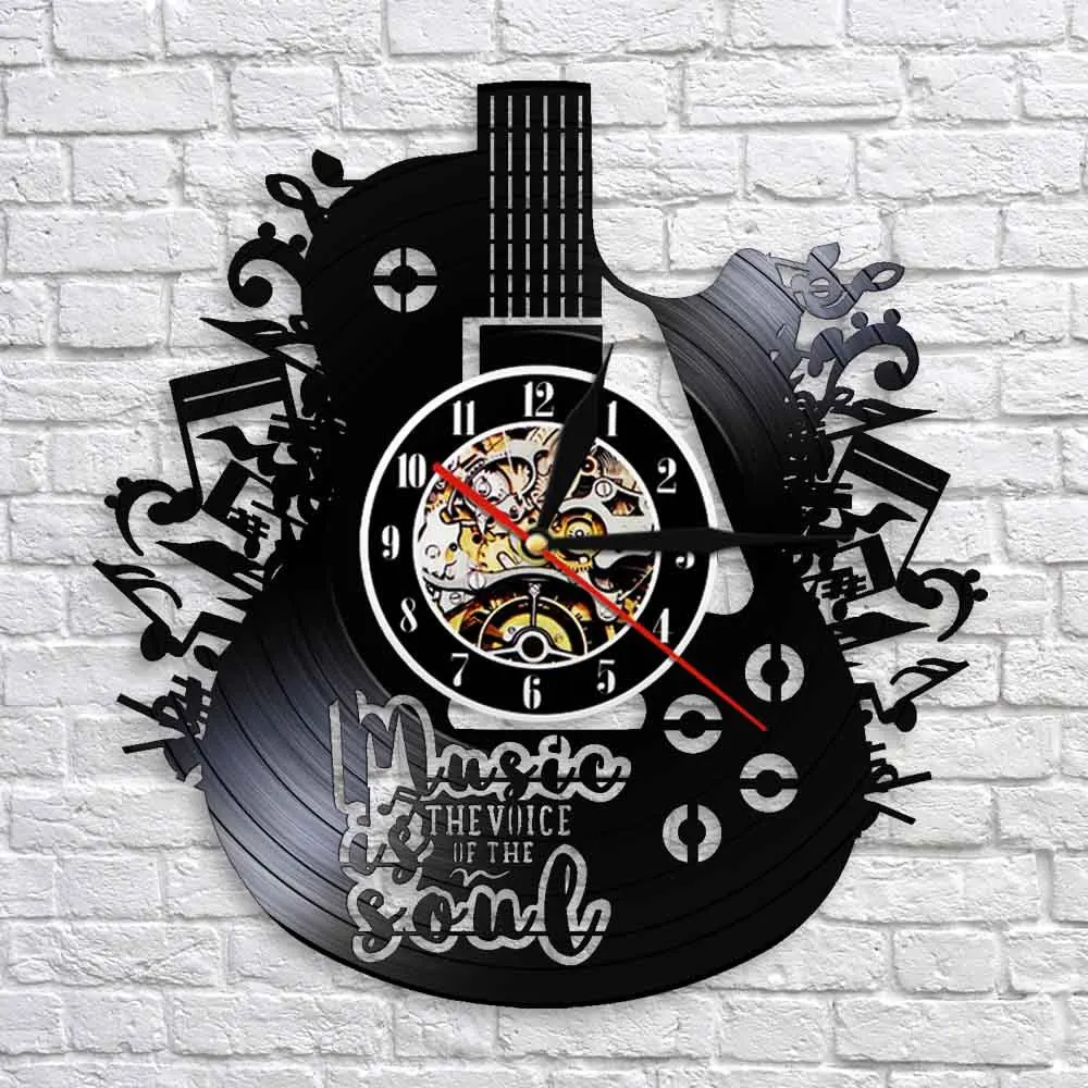 Rock Music Guitar Record Wall Clock Vinyl Art Home Decor Living Room Wall Watch Reloj De Pared Creative Gift Rock Music Guitar Record Wall Clock Vinyl Art Home Decor Living Room Wall Watch Reloj De Pared Creative Gift