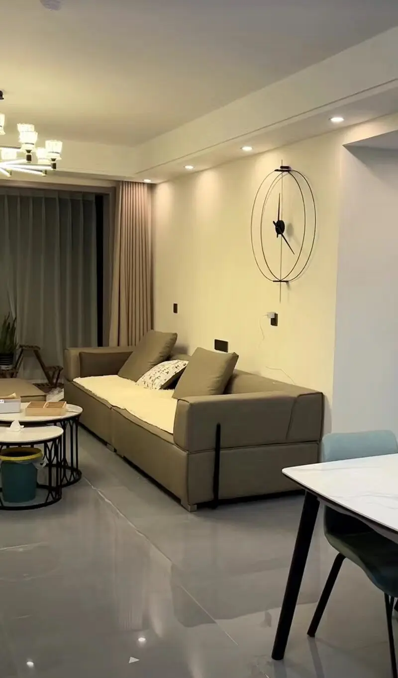​No Drill Installation Modern Large Wall Clock Nordic Minimalist Design Silent Quartz Movement Living Room Dining Room Decor​