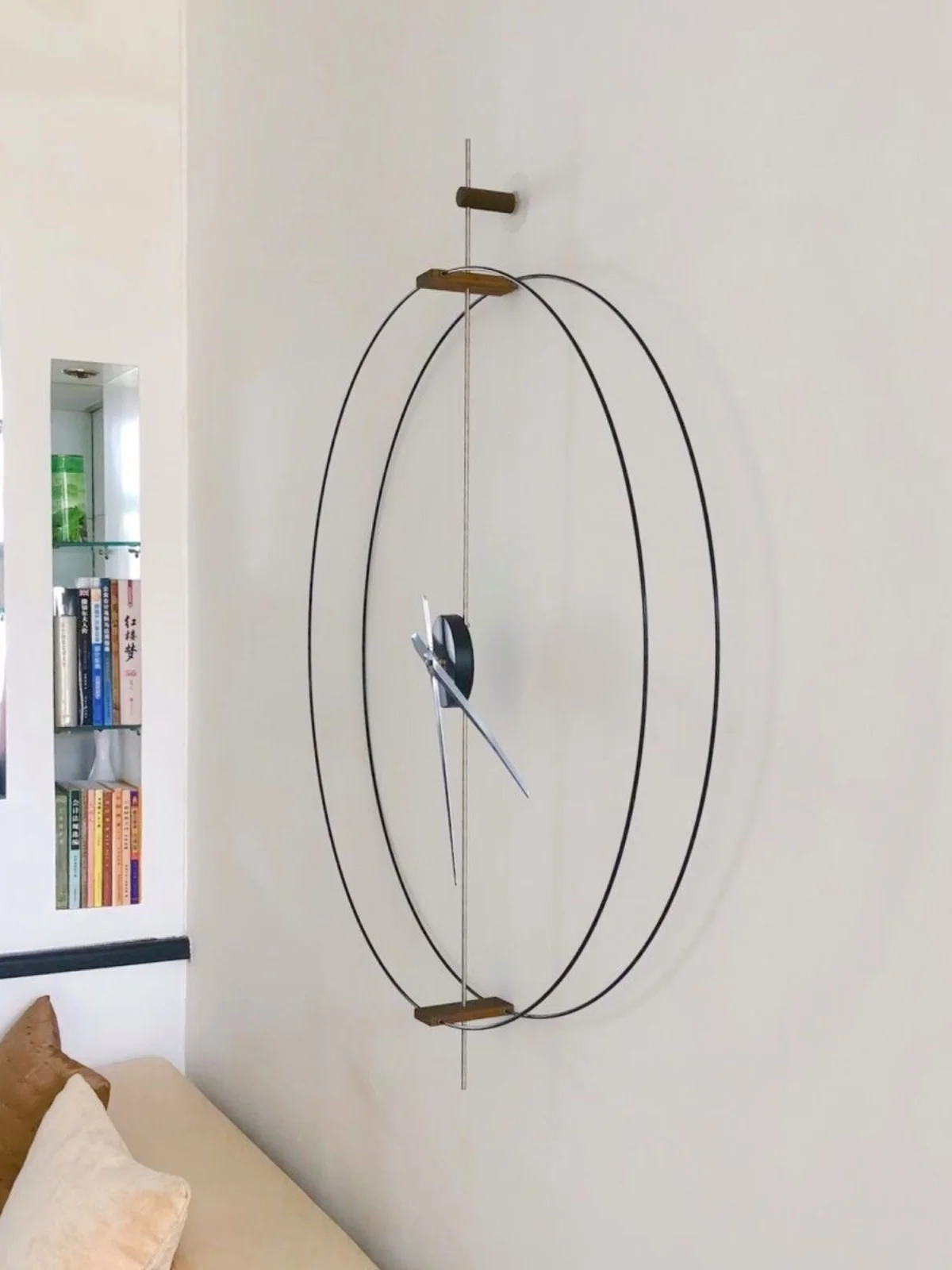 ​No Drill Installation Modern Large Wall Clock Nordic Minimalist Design Silent Quartz Movement Living Room Dining Room Decor​