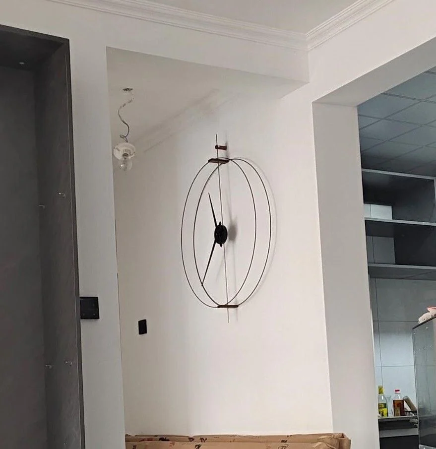 ​No Drill Installation Modern Large Wall Clock Nordic Minimalist Design Silent Quartz Movement Living Room Dining Room Decor​