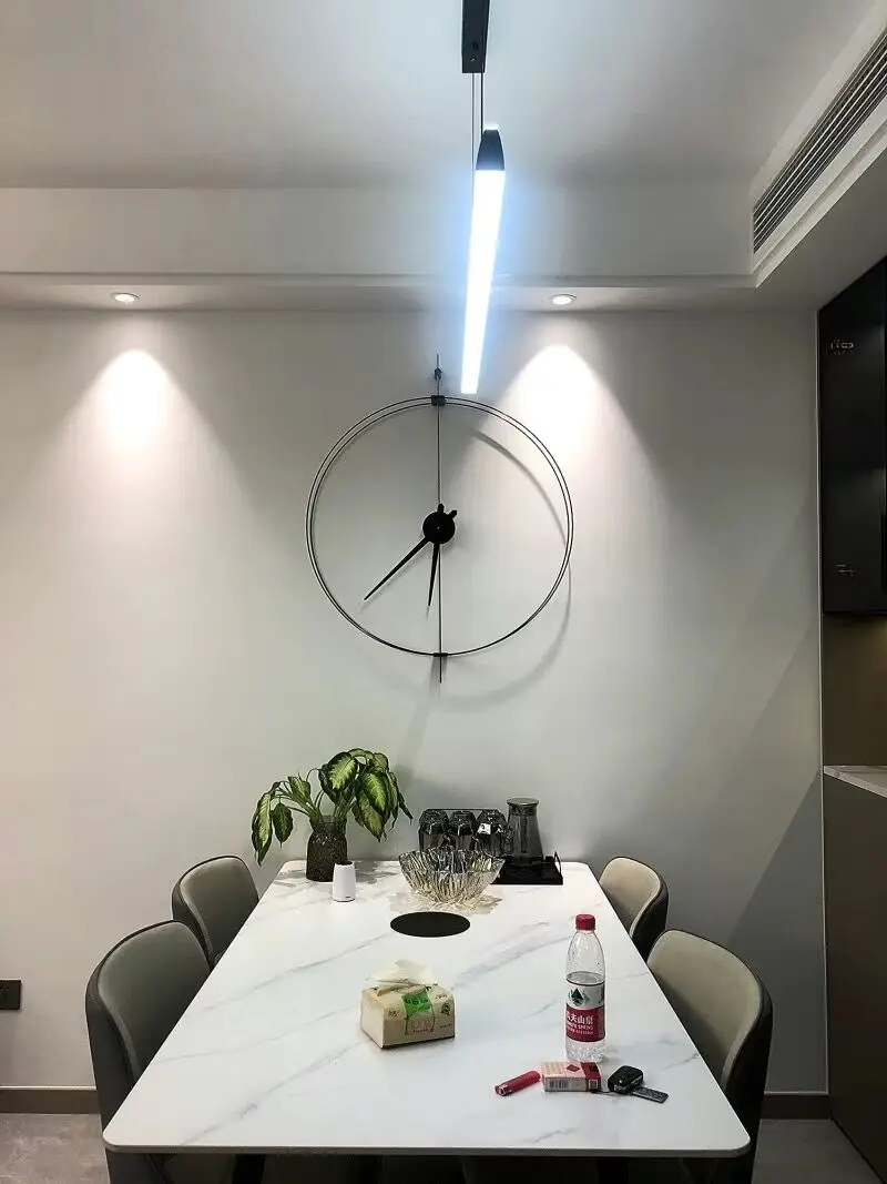 ​No Drill Installation Modern Large Wall Clock Nordic Minimalist Design Silent Quartz Movement Living Room Dining Room Decor​