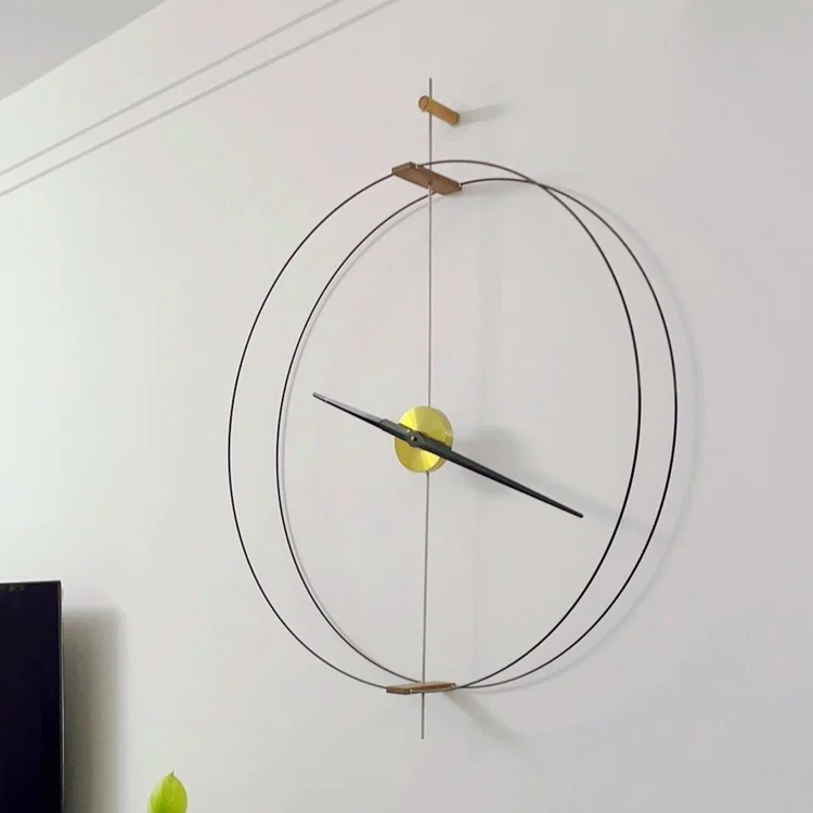 ​No Drill Installation Modern Large Wall Clock Nordic Minimalist Design Silent Quartz Movement Living Room Dining Room Decor​