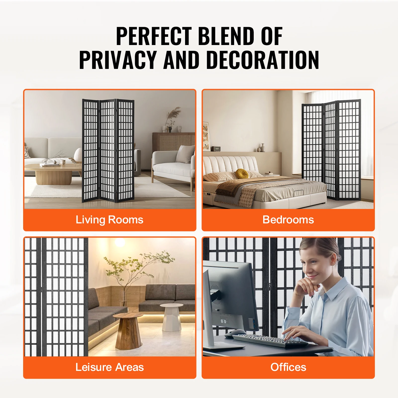 SucceBuy 3/4/6 Panel Wood Folding Privacy Screen Portable Decoration Screens for Room Separation Home Office Restaurant&Bedroom SucceBuy 3/4/6 Panel Wood Folding Privacy Screen Portable Decoration Screens for Room Separation Home Office Restaurant&Bedroom
