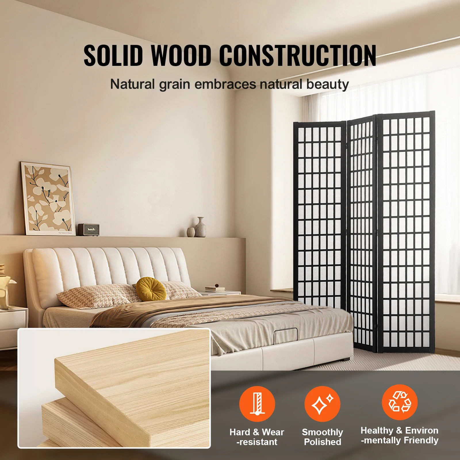 SucceBuy 3/4/6 Panel Wood Folding Privacy Screen Portable Decoration Screens for Room Separation Home Office Restaurant&Bedroom SucceBuy 3/4/6 Panel Wood Folding Privacy Screen Portable Decoration Screens for Room Separation Home Office Restaurant&Bedroom