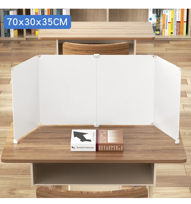Office Desktop Partition U-Shaped Three-Sided Thick Plastic Screen Windproof Breathable for Classroom Self-Study Room Office Desktop Partition U-Shaped Three-Sided Thick Plastic Screen Windproof Breathable for Classroom Self-Study Room