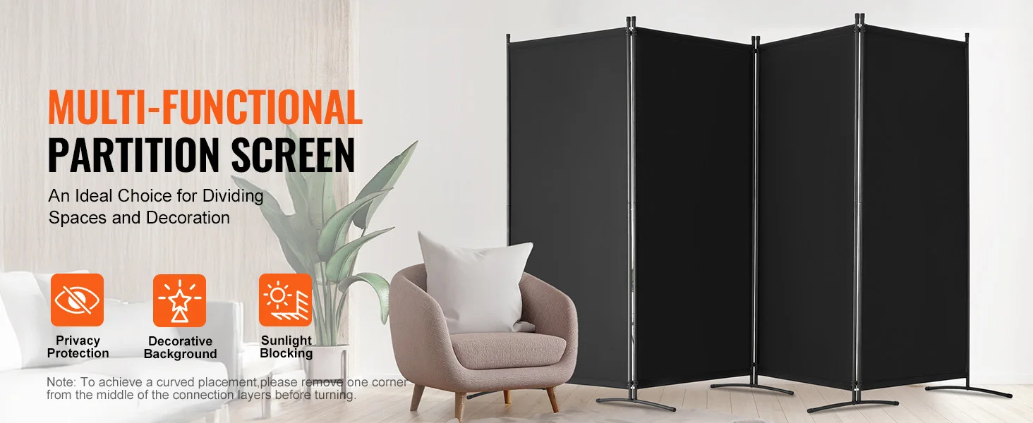 SucceBuy 3/4/6 Panel Room Divider Folding Privacy Screen and Portable Freestanding Room Partition for Office Bedroom Study Hotel