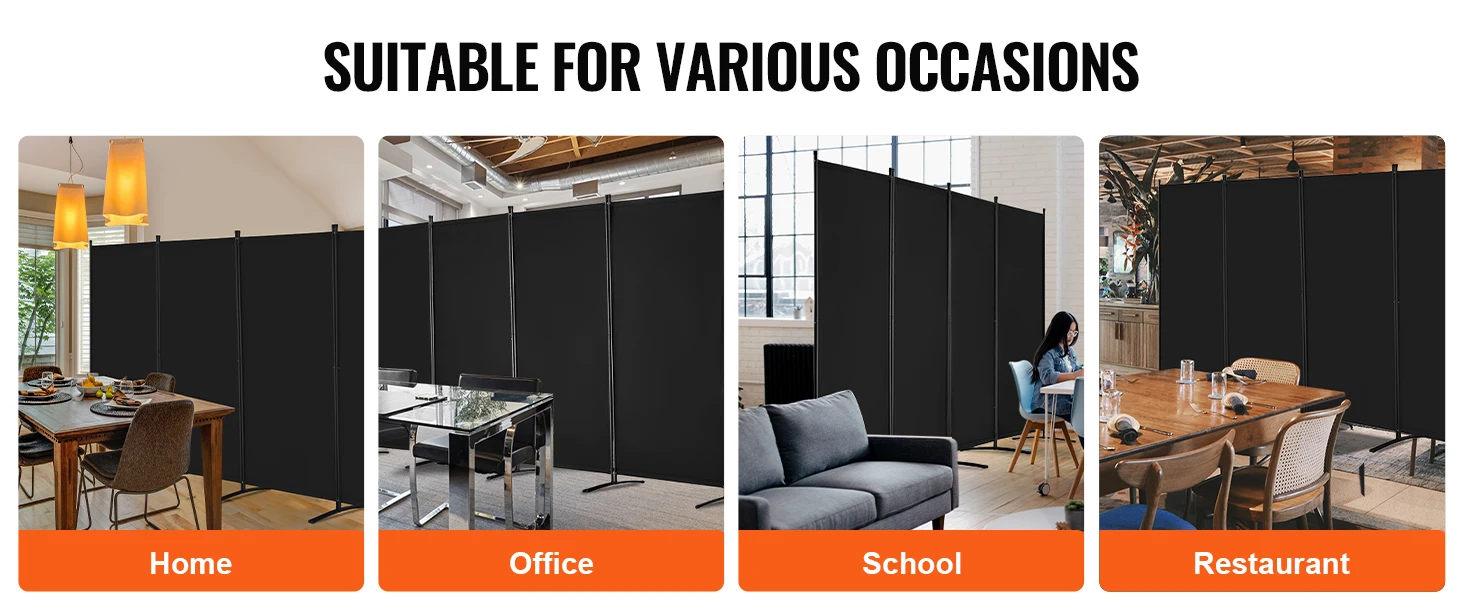 SucceBuy 3/4/6 Panel Room Divider Folding Privacy Screen and Portable Freestanding Room Partition for Office Bedroom Study Hotel
