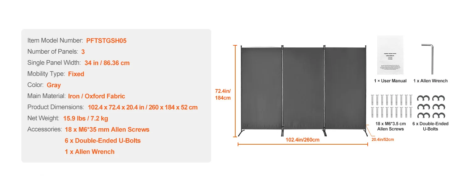 SucceBuy 3/4/6 Panel Room Divider Folding Privacy Screen and Portable Freestanding Room Partition for Office Bedroom Study Hotel