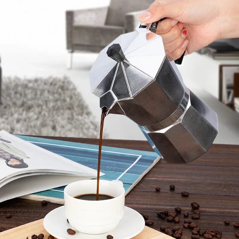 Mocha Coffee Pots Italian Aluminum Octagonal Pot Coffee Cup Maker Tea Maker Portable Coffee Maker Mocha Coffee Pots Italian Aluminum Octagonal Pot Coffee Cup Maker Tea Maker Portable Coffee Maker