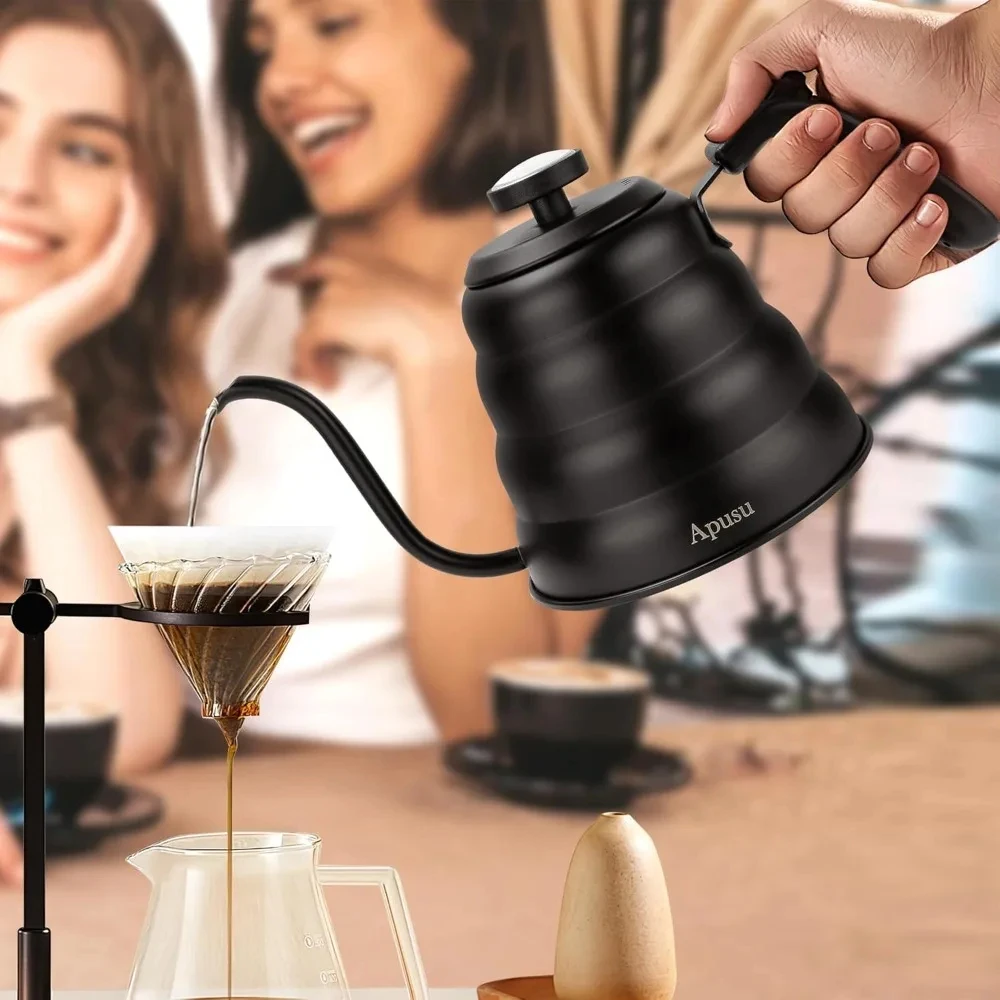 1.2L 1L Coffee Drip Kettle Pot with Thermometer Pour Over Coffee Tea Pot Stainless Steel Drip Kettle For Home Office Cafetera 1.2L 1L Coffee Drip Kettle Pot with Thermometer Pour Over Coffee Tea Pot Stainless Steel Drip Kettle For Home Office Cafetera
