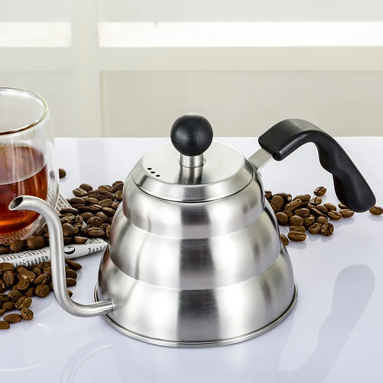1.2L 1L Coffee Drip Kettle Pot with Thermometer Pour Over Coffee Tea Pot Stainless Steel Drip Kettle For Home Office Cafetera