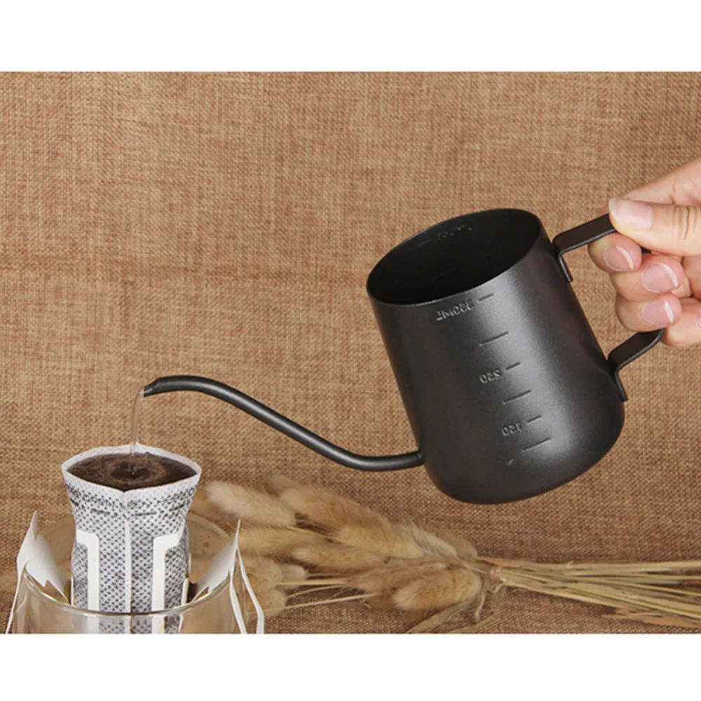 1.2L 1L Coffee Drip Kettle Pot with Thermometer Pour Over Coffee Tea Pot Stainless Steel Drip Kettle For Home Office Cafetera