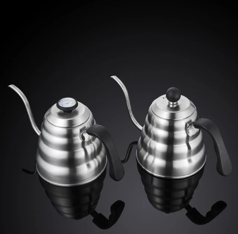 1.2L 1L Coffee Drip Kettle Pot with Thermometer Pour Over Coffee Tea Pot Stainless Steel Drip Kettle For Home Office Cafetera
