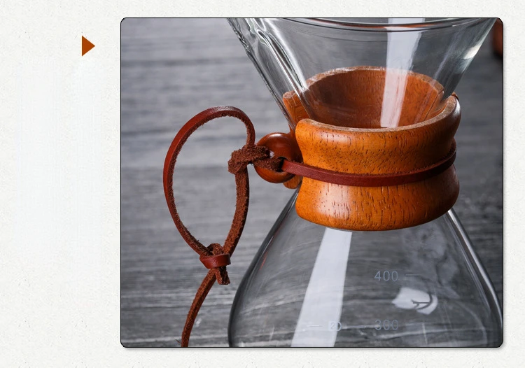 Hand Glass Coffee Kettle with Stainless Steel Filter Drip Brewing Hot Brewer Coffee Pot Dripper Barista Pour Over Coffee Maker
