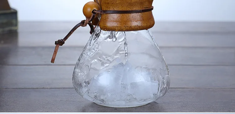 Hand Glass Coffee Kettle with Stainless Steel Filter Drip Brewing Hot Brewer Coffee Pot Dripper Barista Pour Over Coffee Maker