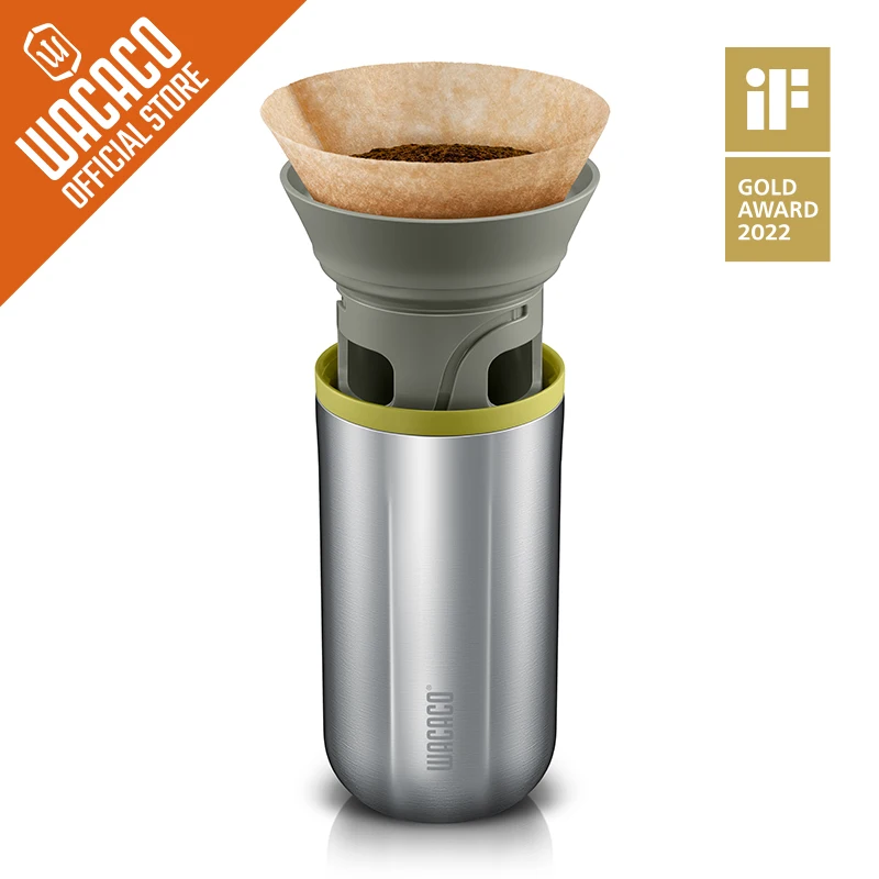 WACACO Cuppamoka Coffee Pot, Portable Drip Coffee Maker with 10 Cone Paper Filter, Stainless Steel Pour Over Coffee Brewer WACACO Cuppamoka Coffee Pot, Portable Drip Coffee Maker with 10 Cone Paper Filter, Stainless Steel Pour Over Coffee Brewer