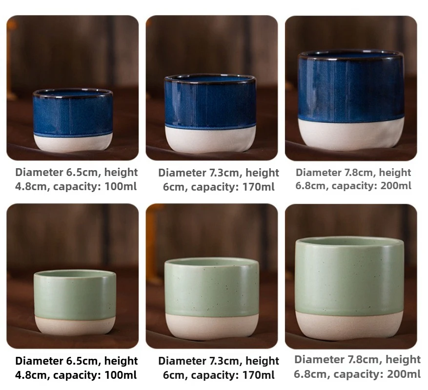 Vintage Coffee Mug 100ml 170ml 200ml Ceramics Tea Cup Japanese-style Cafes Drinkware Stoneware Espresso for Restaurants Hotels