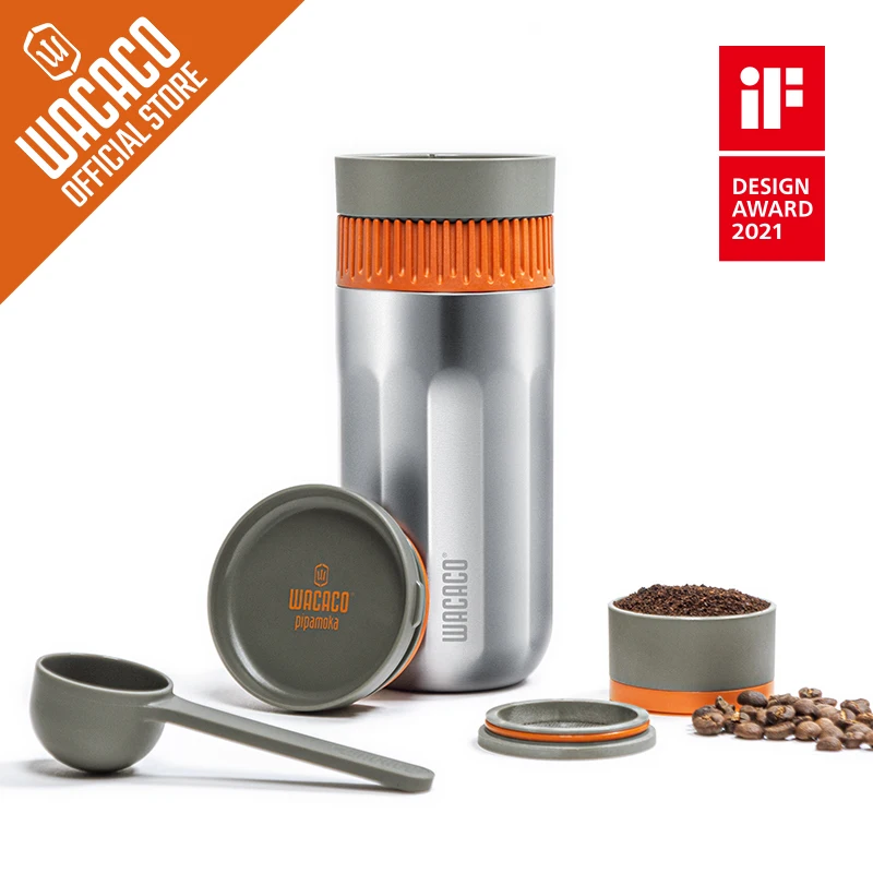 WACACO Pipamoka, All-in-one Vacuum Pressured Portable Coffee Maker, Insulated Travel Mug, Hand Powered and Pressure Brewer WACACO Pipamoka, All-in-one Vacuum Pressured Portable Coffee Maker, Insulated Travel Mug, Hand Powered and Pressure Brewer