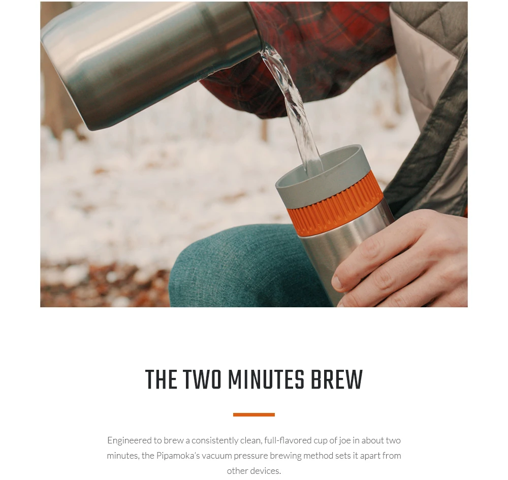 WACACO Pipamoka, All-in-one Vacuum Pressured Portable Coffee Maker, Insulated Travel Mug, Hand Powered and Pressure Brewer WACACO Pipamoka, All-in-one Vacuum Pressured Portable Coffee Maker, Insulated Travel Mug, Hand Powered and Pressure Brewer