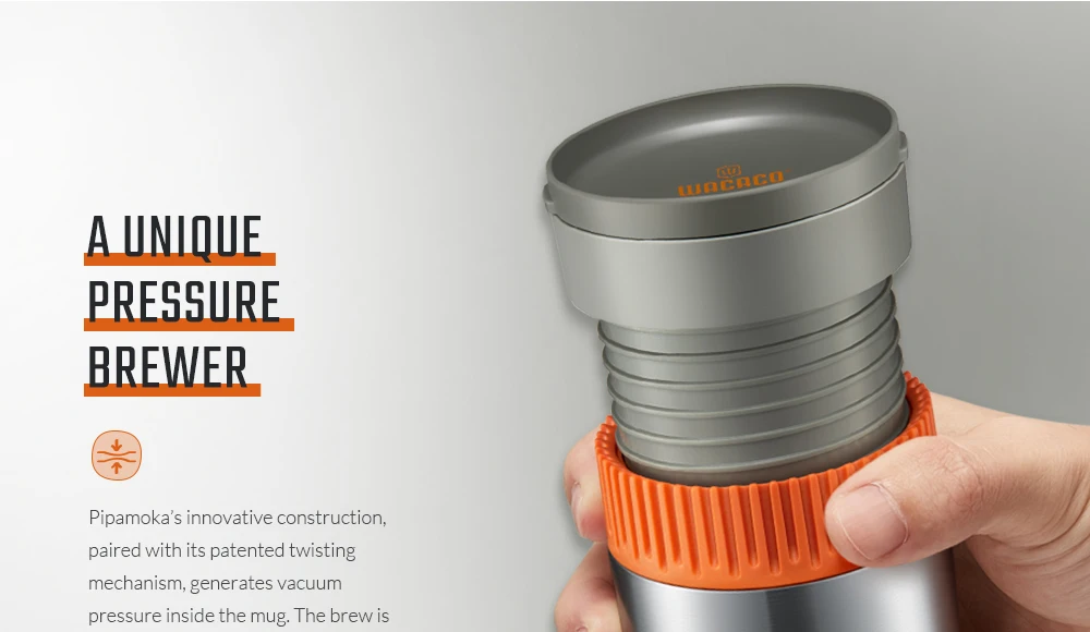 WACACO Pipamoka, All-in-one Vacuum Pressured Portable Coffee Maker, Insulated Travel Mug, Hand Powered and Pressure Brewer WACACO Pipamoka, All-in-one Vacuum Pressured Portable Coffee Maker, Insulated Travel Mug, Hand Powered and Pressure Brewer