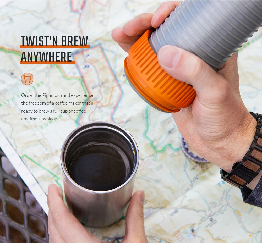 WACACO Pipamoka, All-in-one Vacuum Pressured Portable Coffee Maker, Insulated Travel Mug, Hand Powered and Pressure Brewer WACACO Pipamoka, All-in-one Vacuum Pressured Portable Coffee Maker, Insulated Travel Mug, Hand Powered and Pressure Brewer